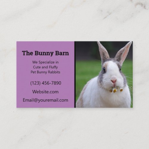 Lavender Rabbit Breeder Business Card