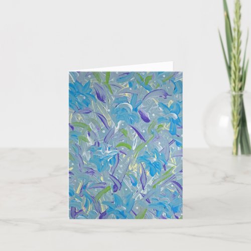 Lavender Rain Abstract Note Card