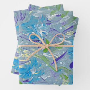 Lavender Rain Abstract Wrapping Paper