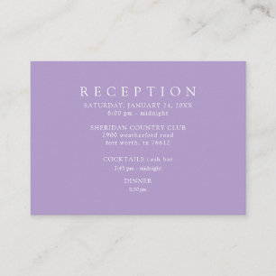 Lavender Reception Cash Bar Wedding Enclosure Card