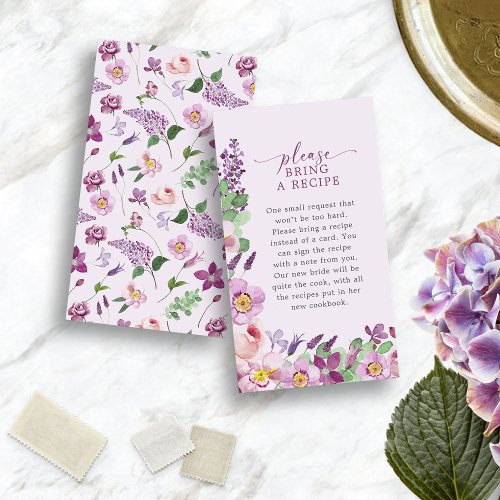 Lavender Recipe Bridal Card