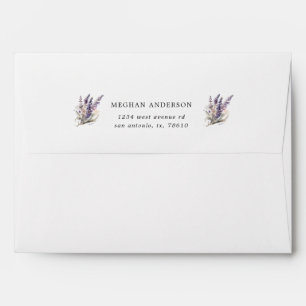 Lavender Regal Floral Bridal Shower Envelope