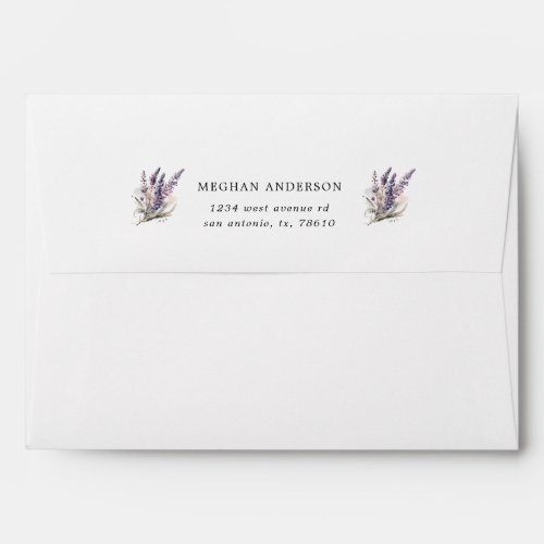 Lavender Regal Floral Bridal Shower Envelope