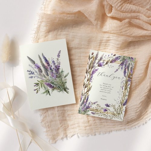 Lavender Regal Floral Bridal Shower Thank You Card