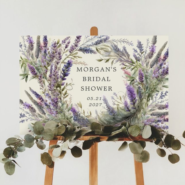 Lavender Regal Floral Bridal Shower Welcome Sign (Creator Uploaded)