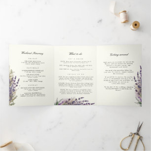 Lavender Regal Folded Wedding Program
