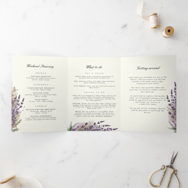 Lavender Regal Folded Wedding Program (Inside)