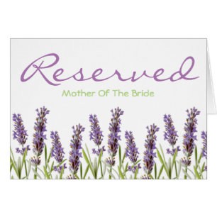 Lavender Reserved Seat Wedding Sign Cards
