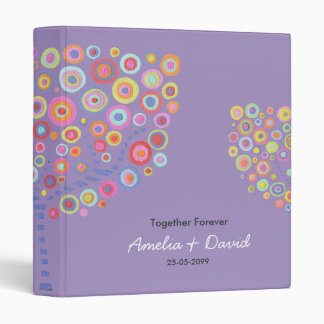 Lavender Retro Circle Tree Wedding Album 3 Ring Binder