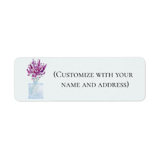 Lavender return address label