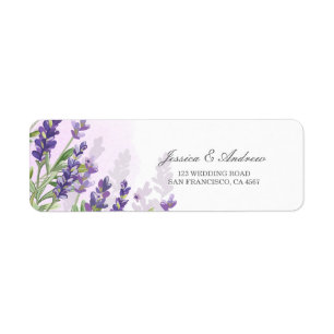 Lavender Return Address Label Rustic Purple Pastel