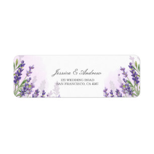 Lavender Return Address Label Rustic Purple Pastel