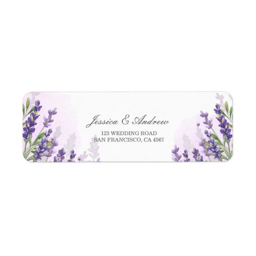 Lavender Return Address Label Rustic Purple Pastel