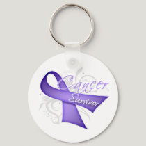 Lavender Ribbon - Cancer Survivor Keychain