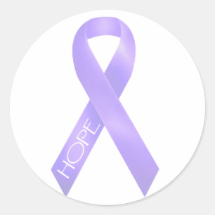 Lavender Ribbon Classic Round Sticker