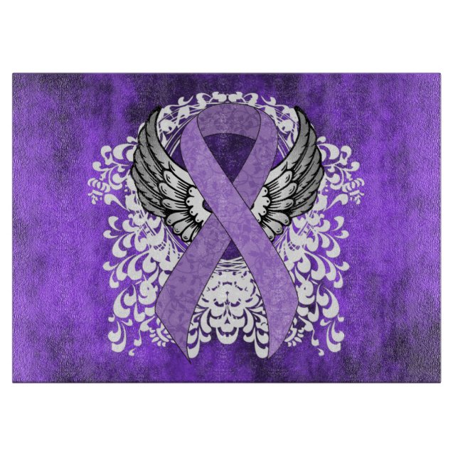 Lavender Ribbon with Wings Cutting Board (Front)