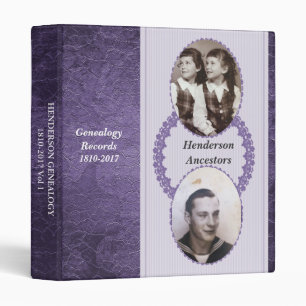 Lavender Romance Genealogy 3 Ring Binder