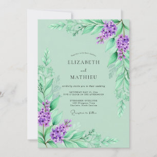 Lavender Romantic Spring Wedding Invitation