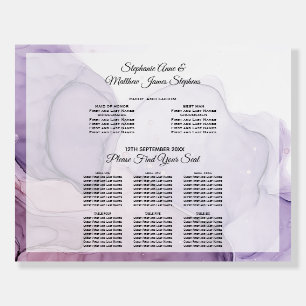 Lavender Rose Abstract Seating Chart Foam Board