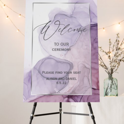 Lavender Rose Abstract Welcome Foam Board