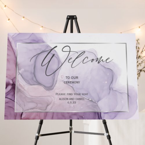 Lavender Rose Abstract Welcome Foam Board