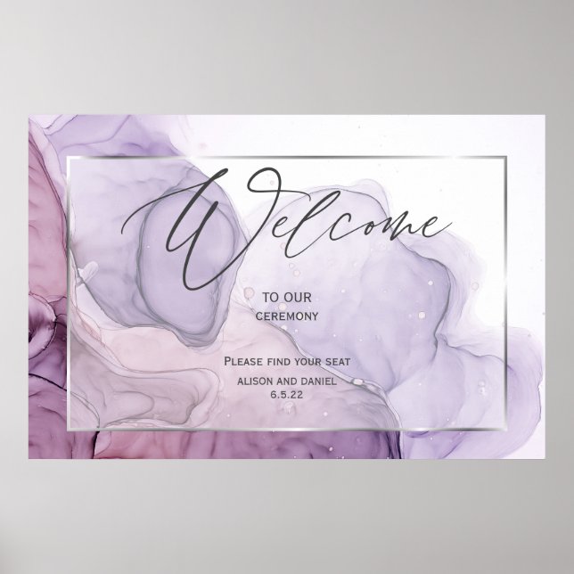 Lavender Rose Abstract Welcome Poster (Front)