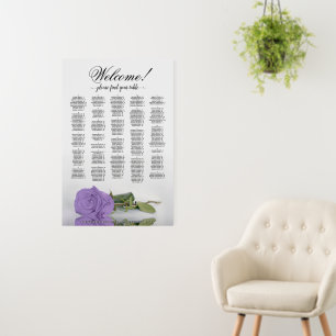 Lavender Rose Alphabetical Seating Chart Welcome Foam Board