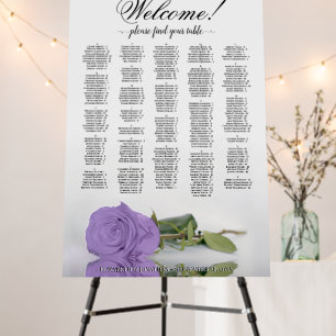 Lavender Rose Alphabetical Seating Chart Welcome Foam Board