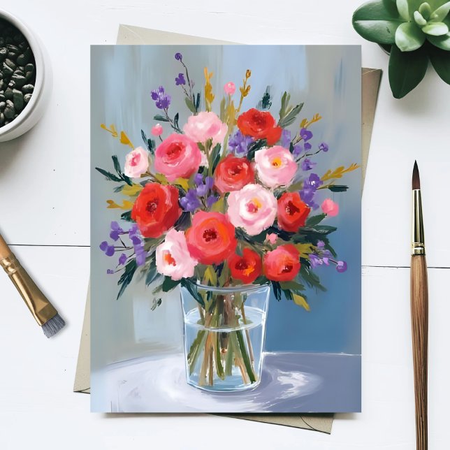 Lavender Rose Bouquet | Flowers Painting Floral Postcard (Creator Uploaded)