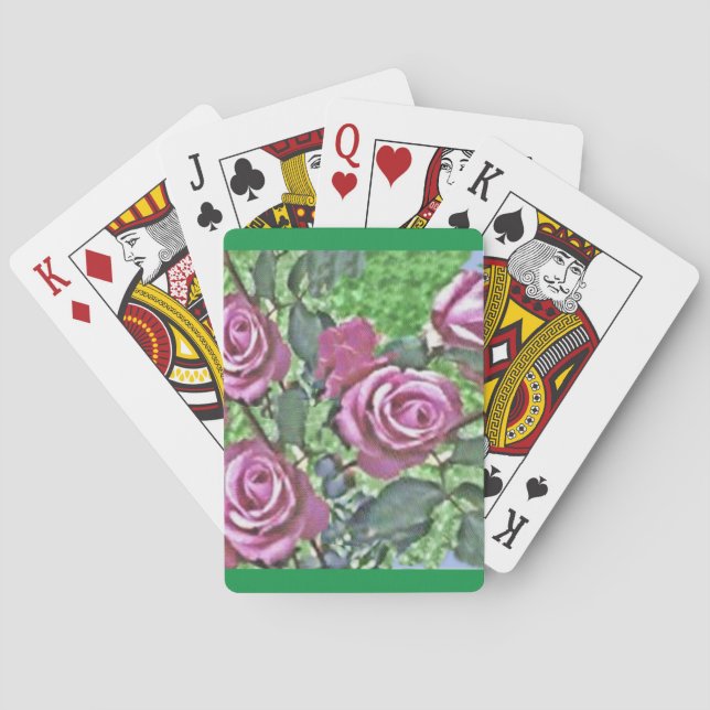 Lavender Rose Bush Poker Cards (Back)