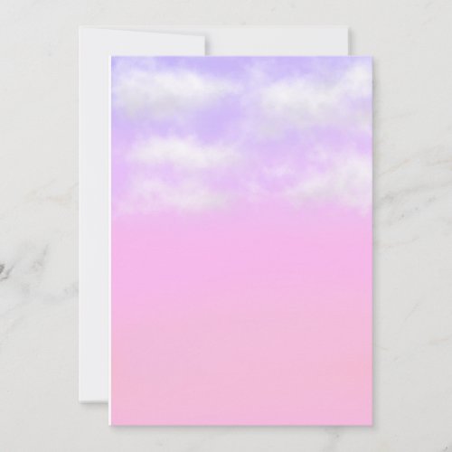 Lavender Rose Cloudy Sky Holiday Invitations Card