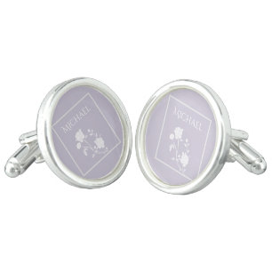 Lavender Rose Cuff Links