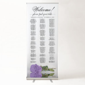 Lavender Rose Elegant Alphabetical Seating Chart Retractable Banner