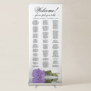 Lavender Rose Elegant Alphabetical Seating Chart Retractable Banner