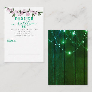 Lavender Rose & Emerald Raffle Ticket Enclosure Card