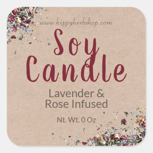 Lavender Rose Extracts Kraft Soy Candles Labels