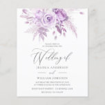 Lavender Rose Floral Budget Wedding Invitation<br><div class="desc">Lavender Rose Floral Budget Wedding Invitation</div>