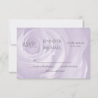 lavender rose floral simple elegant wedding RSVP Card