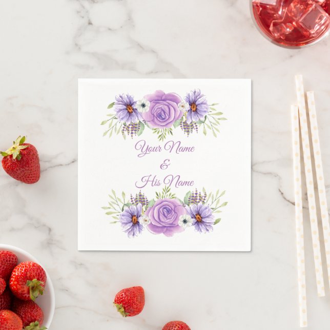 Lavender Rose Floral Thunder_Cove Napkins (Insitu)