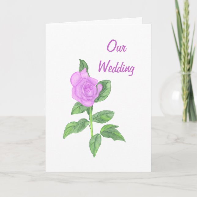 Lavender Rose,  Our Wedding Invitations Cards (Front)