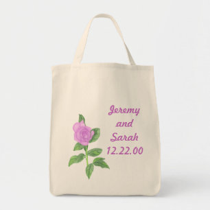 Lavender Rose Painting, Custom Bride tote bag