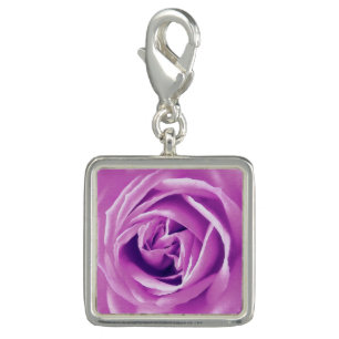 Lavender rose print charm