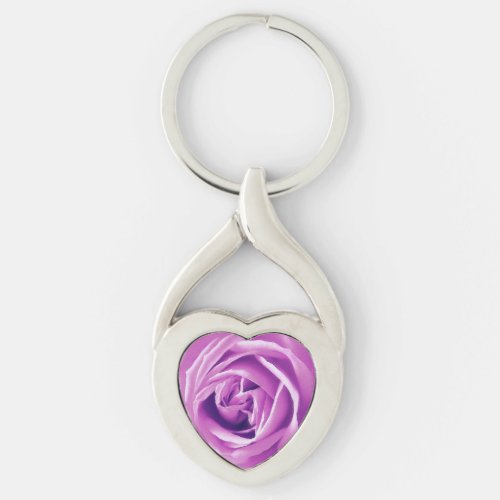 Lavender rose print keychain