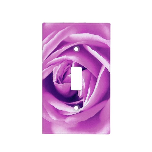 Lavender rose print light switch cover (Front)