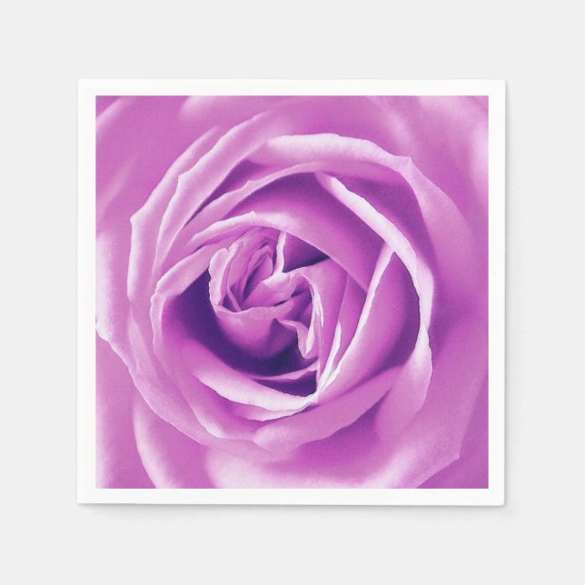 Lavender rose print paper napkins (Front)