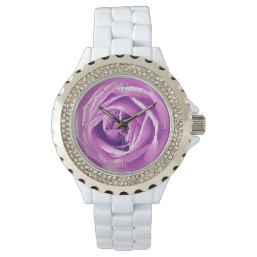 Lavender rose print watch