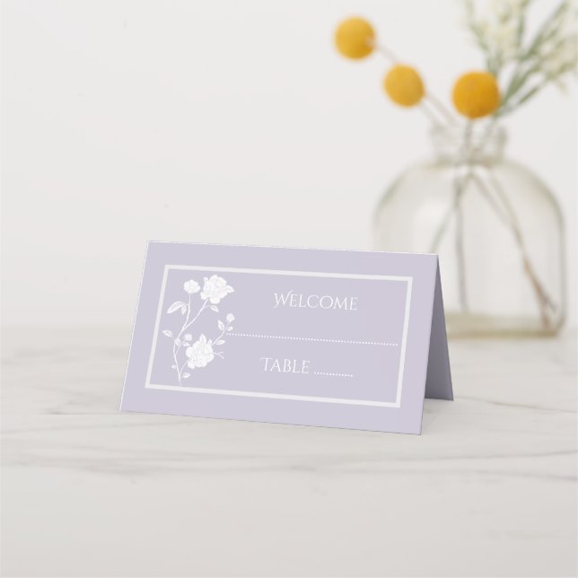 Lavender Rose Reception Place Card (Front)