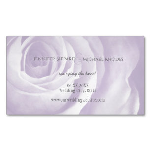 lavender rose simple elegant wedding save the date magnetic business card
