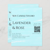 Lavender rose soy candle business add q r code tex (Front/Back)