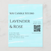 Lavender rose soy candle business add q r code tex (Front)